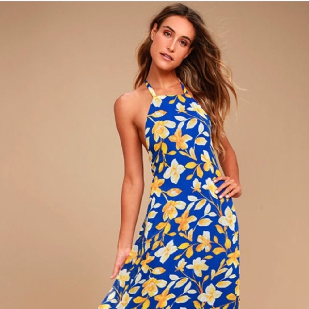 🚫SOLD 🚫Lulu’s maxi halter dress NWT
